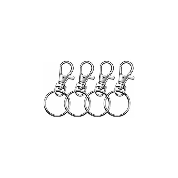 30 st nyckelringar, metallnyckelringar för polering av avtagbara ringkrokar med vridbara karbinhakar för nycklar