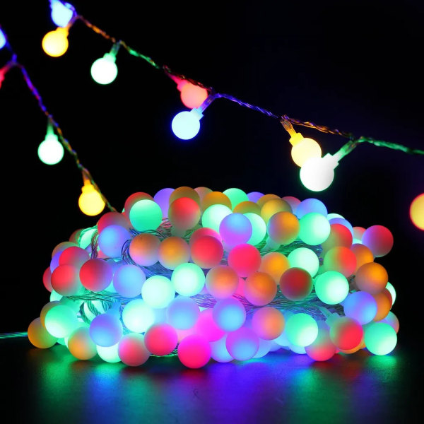 6M 40 LED ljus kedja boll ljus kedja belysning fest trädgård dekoration  lampa fest ljus Juldekoration (färgglad) ee1b | Fyndiq