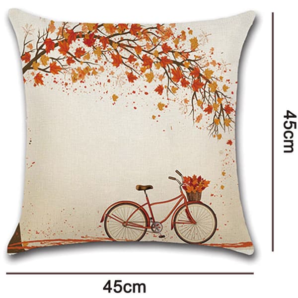 45 x 45 cm Høst Pudebetræk til Efterårsindretning - Sæt med 4 - Efterårs Høst Græskar Tema - Landlig Dekorativ Pudebetræk til Sofa og Sofa Dekoration