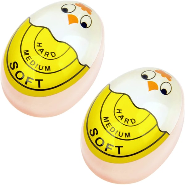 Äggtimer Känslig Hård & Mjukkokt Färgändringsindikator talar om när äggen är klara (gul 2st)