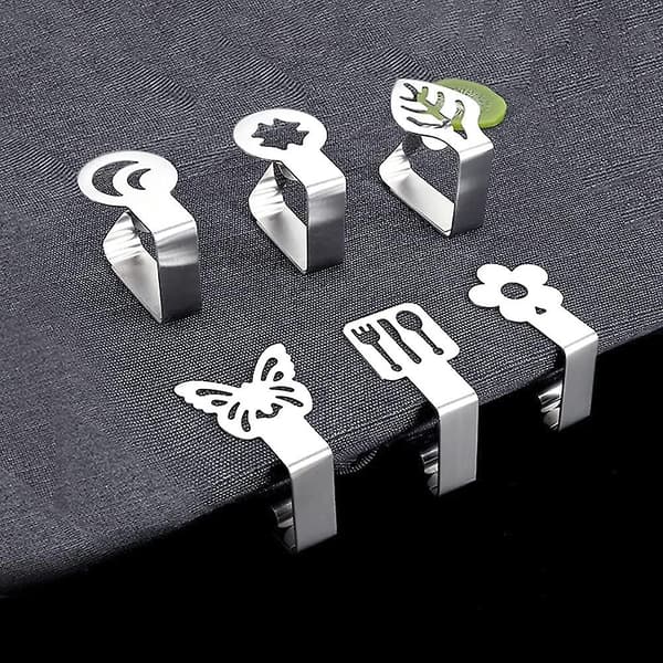 6-pack utomhusmatbord picknickbords clips förtjockade starka rostfria bordsduksklipp