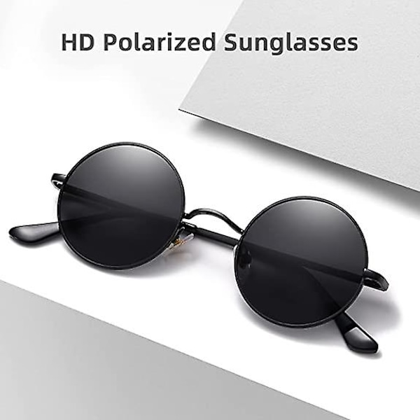 Pienet pyöreät aurinkolasit polarisoidut miehille ja naisille Retro Vintage Circle Hippie aurinkolasit Uv400