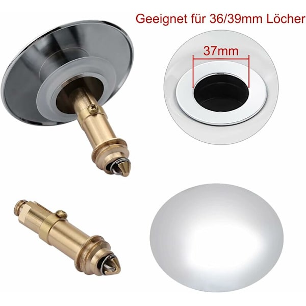 Fjäderbelastad klick-klack-kökshandfat Triomphe badrumshandfat badavlopp krompläterad massiv mässing 40mm 66mm