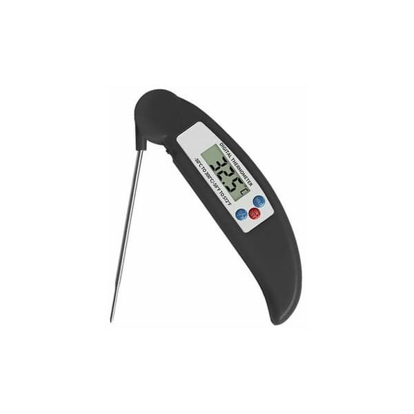 Livsmedelstermometer BBQ Grill Fällbart digital termometer sondtermometer (svart)