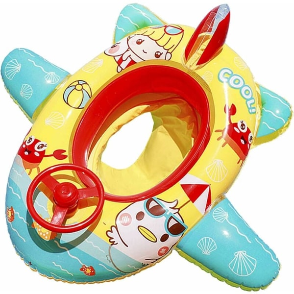 Baby simring, uppblåsbar båt för barn, babysäte, simträning för barn, ratt, simleksak för barn, 1-5 år