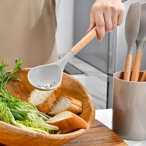 1 set värmeisolerande matlagningsredskap i livsmedelskvalitet, skållningsskyddande, non-stick köksredskapsspatel för sovsal (J)