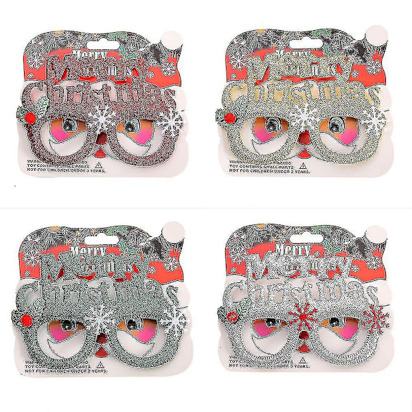 4-pack julgransögonbågar med glitterdekoration för julgransögonbågar