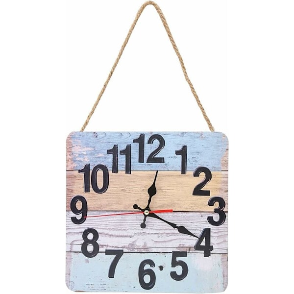 Retro minimalistinen seinäkello, teollisuustyylinen hiljainen neliön seinäkello, kodin sisustus, kaupallinen retro koristekello