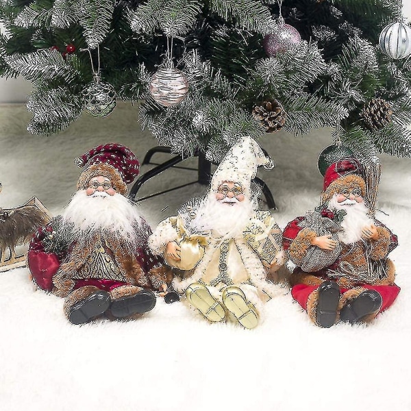 Jultomte sittande docka, tyg juldocka gammal man docka dvärgdocka juldekoration barnleksaker