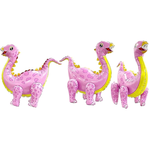 Pink Giant Dinosaur Tanystropheus Ballon til Fødselsdagsfest Dekorationer, Sød Selvstående Dino Aluminium Folieballoner, oppustelige Dyreballoner