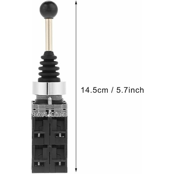 Joystick-switch, joystick-styrestik 4-positions fjederretur-switch industriel udskiftnings-switch sort