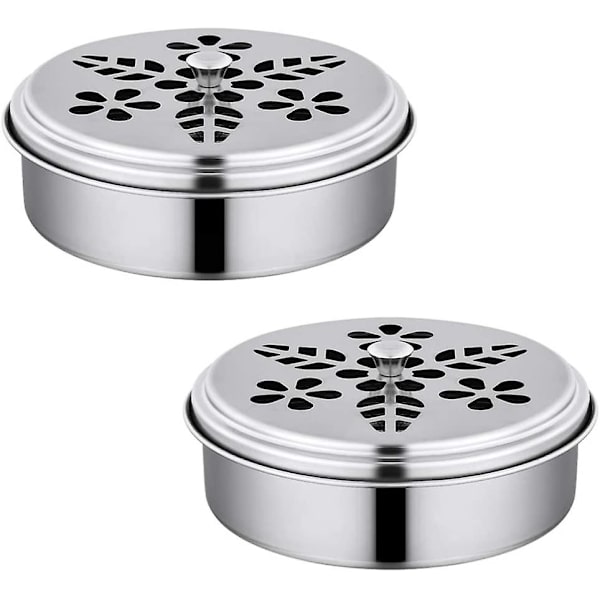 2-pack myggspiralhållare i rostfritt stål, bärbar myggspiralhållare (silver)