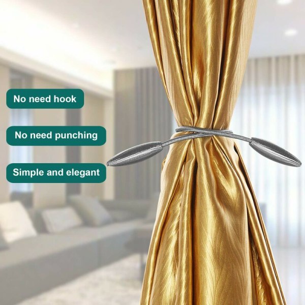 Stykke DIY Twist Curtain Tiebacks Clips Kreativt dekorativt vinduesdrapering Twist Tiebacks Gardiner Holdback (grå)