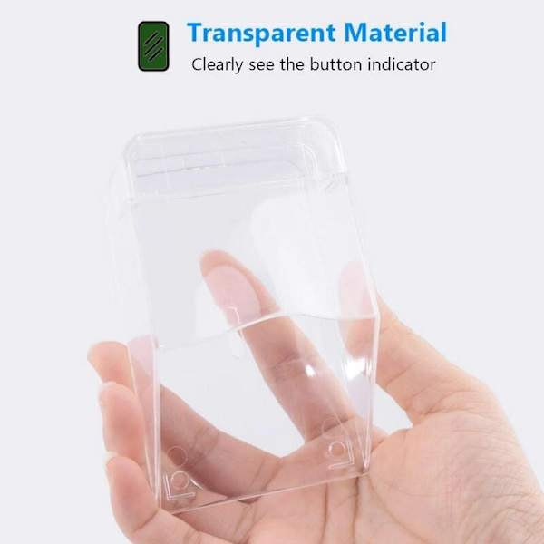 Udendørs trådløs dørklokke transparent vandtæt plastikdæksel dørklokkeknap dørklokkebetræk