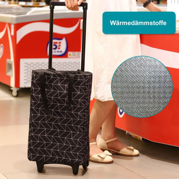 Freetoo 2in1 shoppingvagnsväska på hjul, hopfällbar, avtagbar väska, handvagn, shoppingvagn, shoppinghjälp, skoter