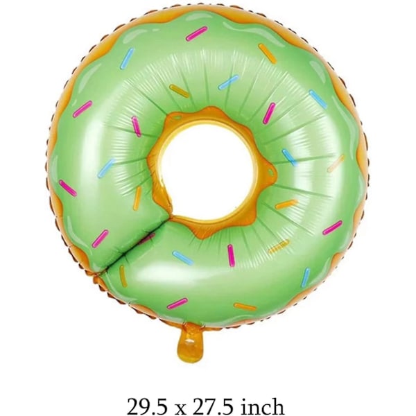 6 stk Donut Balloner Kit Store Donut Folieballoner Til Fødselsdag Børnebruser Bryllup Jubilæum Sommer Donut Temafest Dekorationer Forbrugsvarer