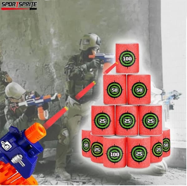 12-delade mjuka skum-målburkar för Nerf Guns-spel
