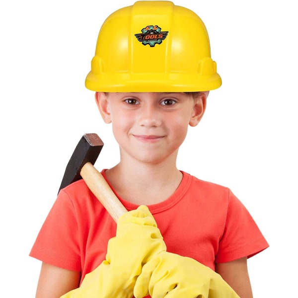 5 st Kids Gul Plast Construction Hard Hat Arbetarhjälm Kids Engineer Hat