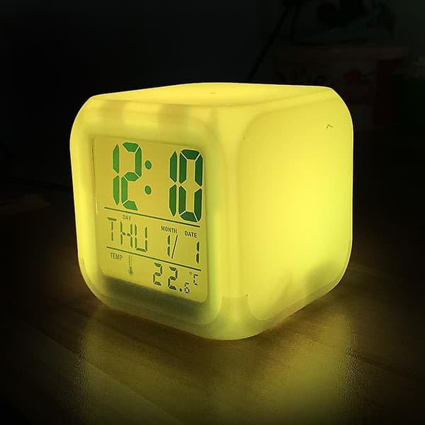 Tecknad digital väckarklocka, led digital display, elektronisk liten väckarklocka för sovrum