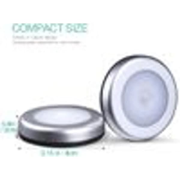Rörelsesensor Nattlampa, LED Batteri Rörelsesensor Billampa, Skåpslampa, 6-pack