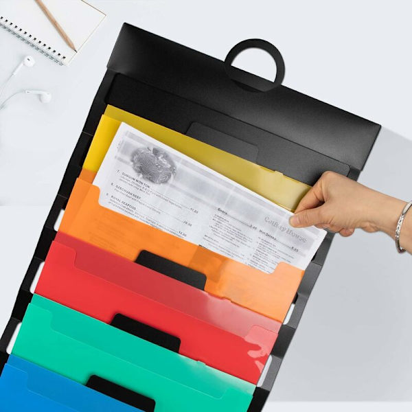 Vægmonteret filarrangør A4 magasinhylde display rack, vægmonteret filarrangør, plastik foldbar magasinopbevaringspose, vandfaldsstativ