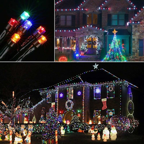 200 LED solcellslingor, julgransdekorationer, utomhusbelysning, julgransbelysning, färgglada lampor