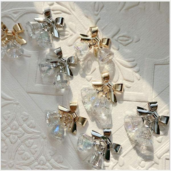 5-pack med nagelkristaller, små trumpetformade nagelkonsttillbehör, hänge, enkel design, gör-det-själv-nagelkonstdekoration, tillbehör