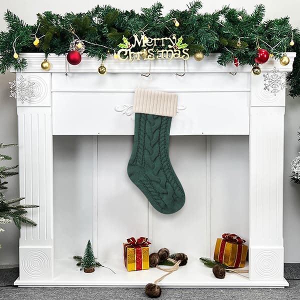 Stickad julklappspåse Dekorstrumpa Julstrumpa HängningD