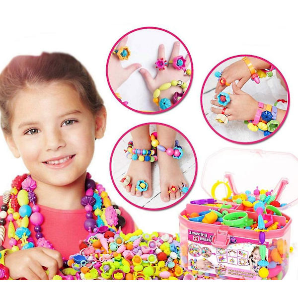Snap Pop-pärlor flickleksaker, smycketillverkningssatser DIY-armbandshalsband