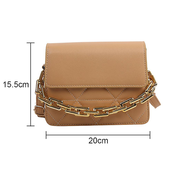 Crossbody-väskor för kvinnor, liten axelväska med kedjerem, handväska Khaki