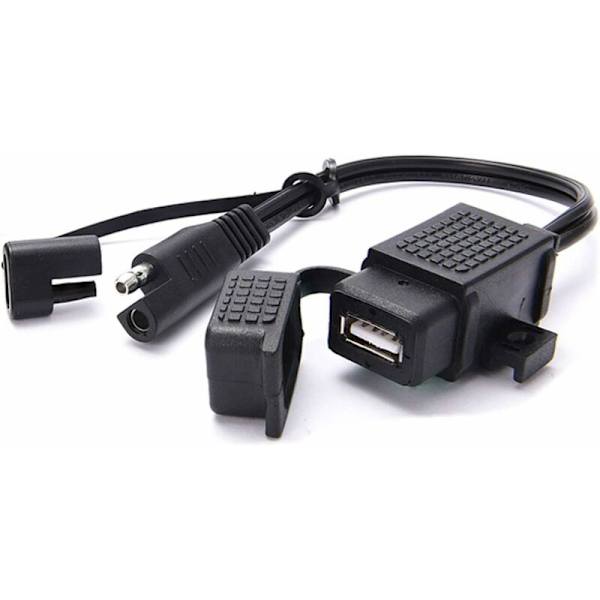 SAE- USB kaapelisovitin 2.1A Pikairrotus SAE:n vedenpitävä USB liitin sisäänrakennetulla sulakkeella, 12V 24V pistokekaapeli moottoripyörämatkapuhelintabletille