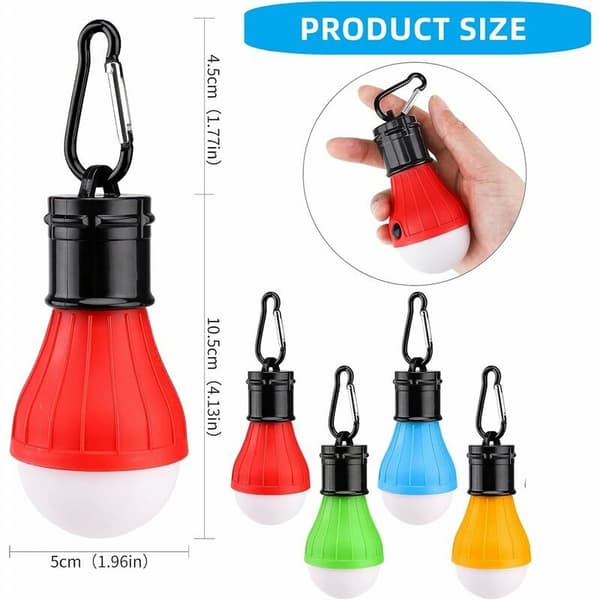 4-pack LED-campinglampor, bärbara, vattentäta, batteridrivna, glödlampor
