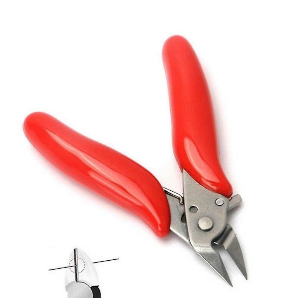 Mini trådkablar avbitare sidoskärare snitt tång spola tång med tånglås hand (röd+svart)(1st)