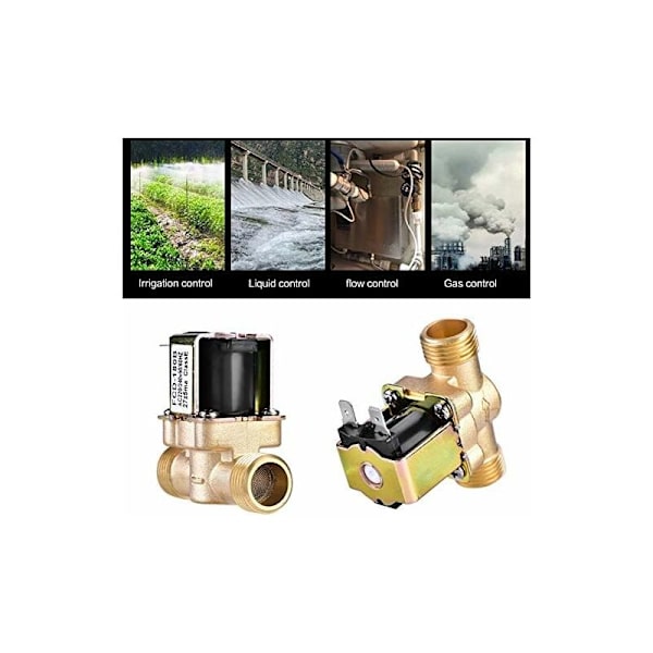 ??Elektrisk mässingsmagnetventil 1/2 AC 220V N/C Normalt stängd flödesventil för vattenkontroll