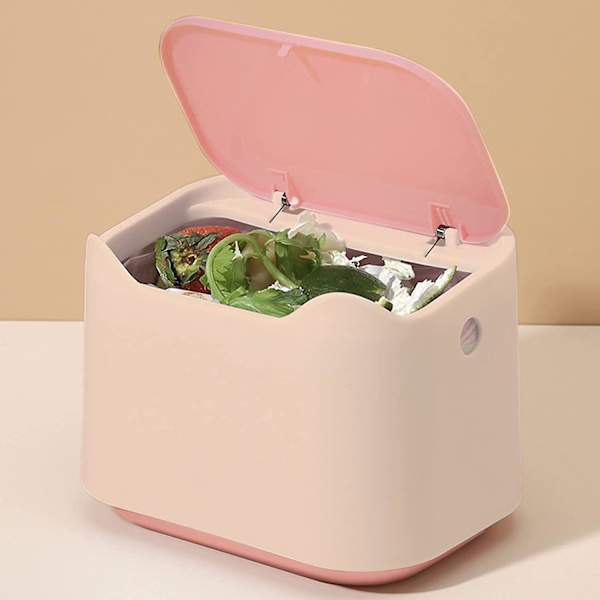 Mini badrum papperskorg tepåse papperskorg med lock kontor skrivbord liten papperskorg röd + rosa