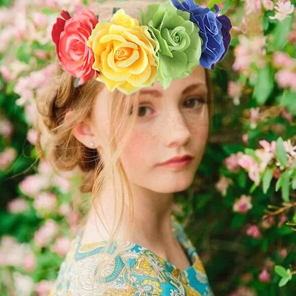 Hårlugg flicka bröllopskrona blomma lämplig för bröllop, fest, affischfoto