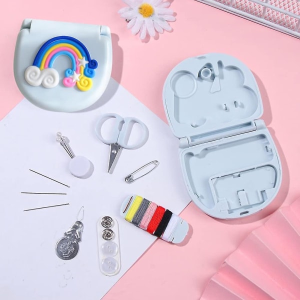 2-pack litet sykit, bärbart sykit, låda i plast, sylåda, stil 1