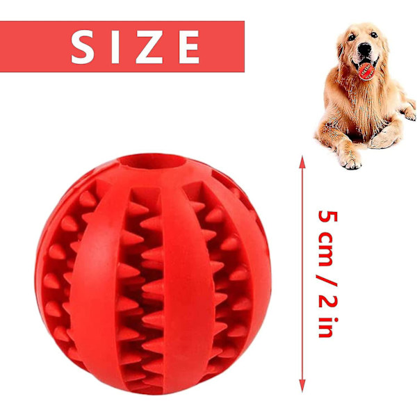 Widream 2 st Dog Chew Ball Gummi rena tänder, Interactive Dental Care Toy Ball, För tandrengöring, lek, Qi-träning (5cm)