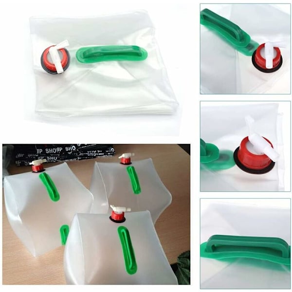 Hopfällbar Vattentank Behållare Väska Bärbar Transparent Hållbar Stor Kapacitet Camping Picknick 20L T-Audace