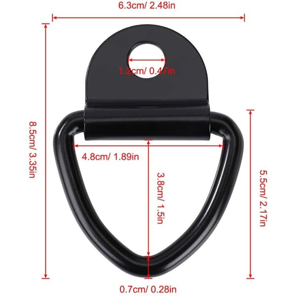 Lashing Hooks Heavy Duty Rustfrit Stål V-Ring Anker Ring til Trailere Lastbiler og Varehuse 4stk