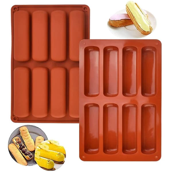 2 st formar, kex silikonform, chokladkakformar, rektangulära silikonformar, fingerkex silikonform