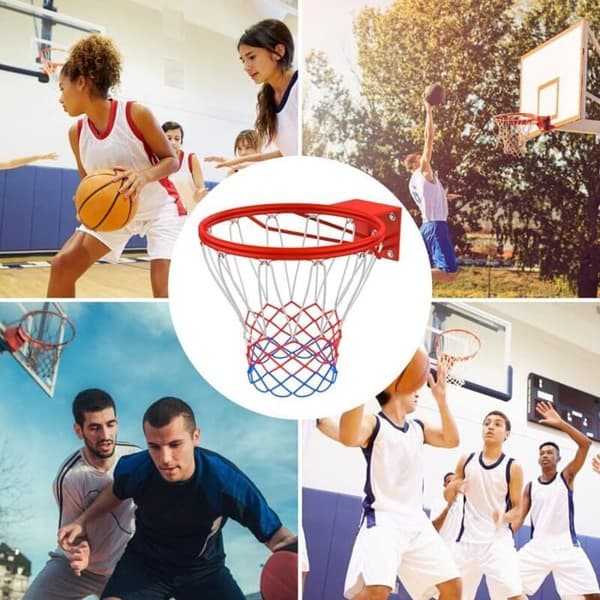 2-delt basketballnet i nylon, holdbart, til udendørs brug og legepladser