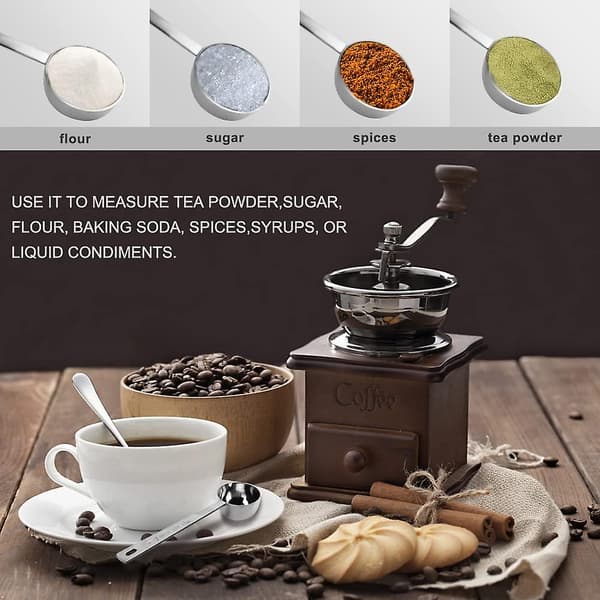 2-pack rostfria kaffeskedar, 1 msk (15 ml) och 1 msk (30 ml) (lång)