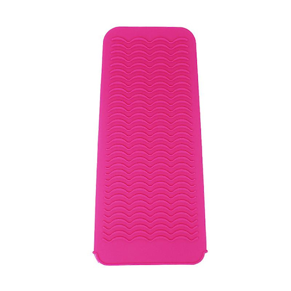 2-pack värmebeständiga silikonunderlägg för locktänger, plattång och permanentverktygspåse - 1-pack, rosa