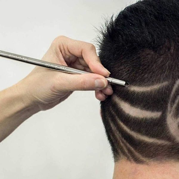 Frisörsax Professionell Magic Engrave Skägg Hårsax Eyebrow Carve Pen Frisyr Graverad Penna + 10 st Blad