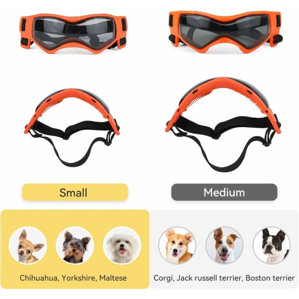Koiran silmälasit, koiran aurinkolasit, helppo pukea, tyylikkäät suojalasit pienille ja keskikokoisille koirille
