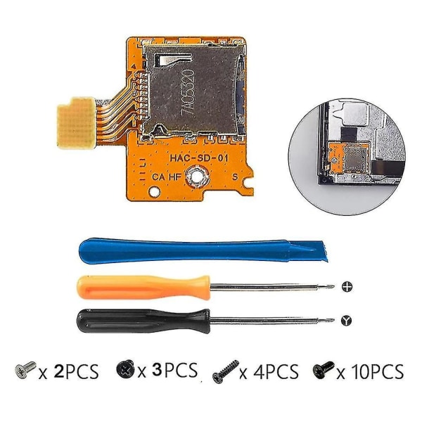 Micro-SD-kortplatsersättning reparationssats reparationsdelar för Nintendo Switch Ns Tf Sd-kortplats