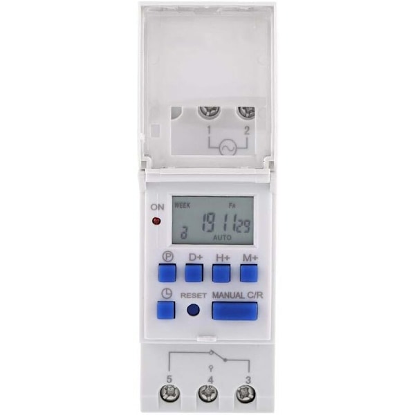 Digital Programmerbar Timer LCD Display Ugentlig Programmerbar Tidsafbryder Forsinkelsesrelæ 16 Til & 16 Fra Timer (24V)