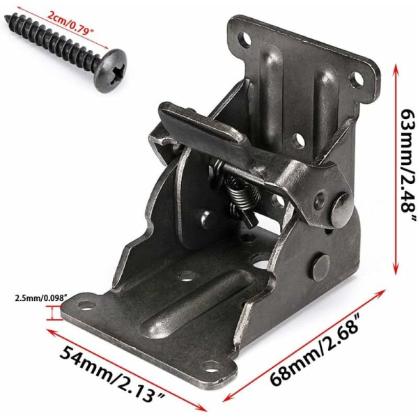 2 styk 90 graders selvlåsende foldehængsler, foldebeslag, arbejdsbord folde stålhyldebeslag