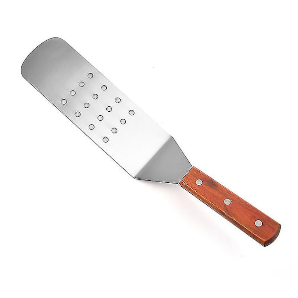 Stekspade i trä med grillspatel, 1 st, silver